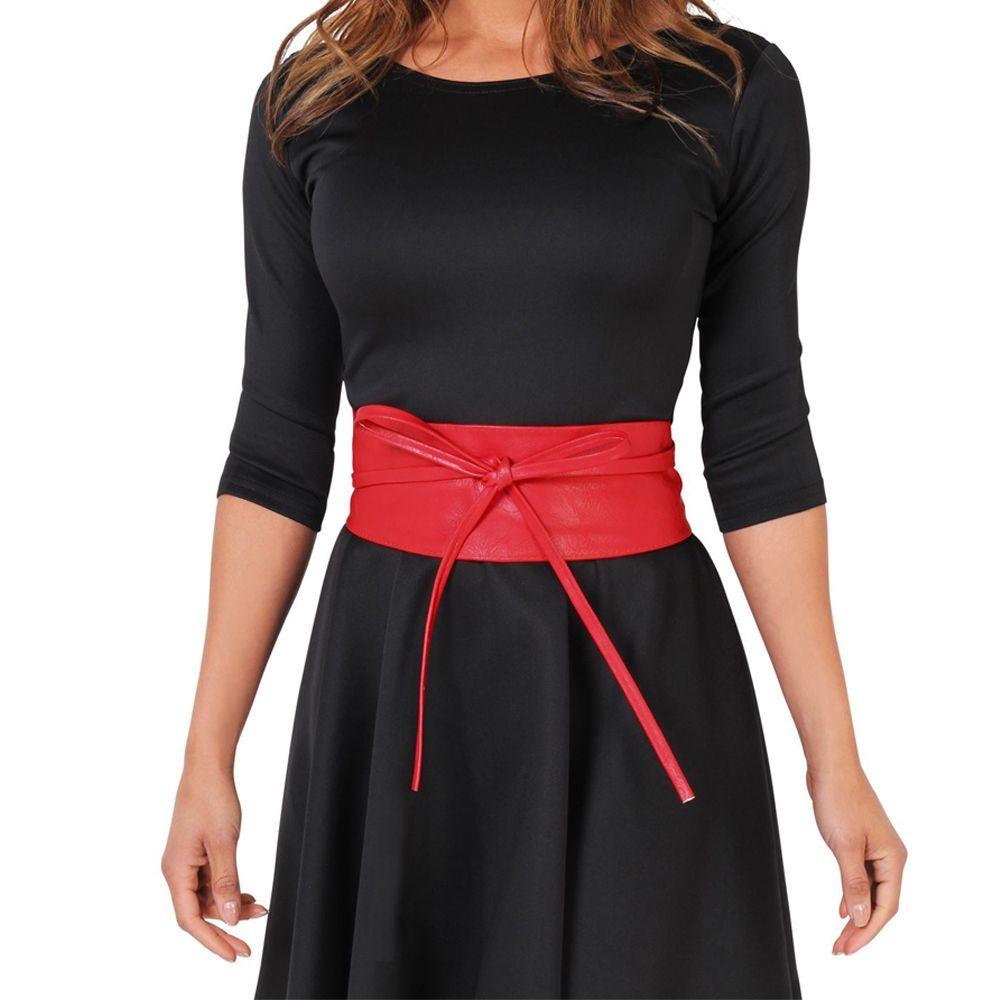 Cummerbunds Dress Belt Wide Self Tie Wrap Around Waist Band Elegant Bow Belt Ladies  Girls Belt