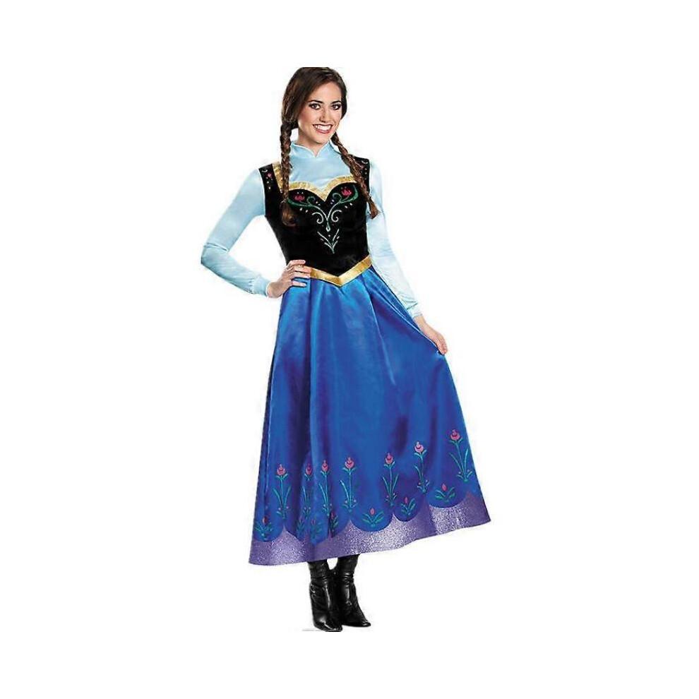 (3XL) Halloween Frozen Cosplay Women Princess Anna Dress Fancy Dress Outfit