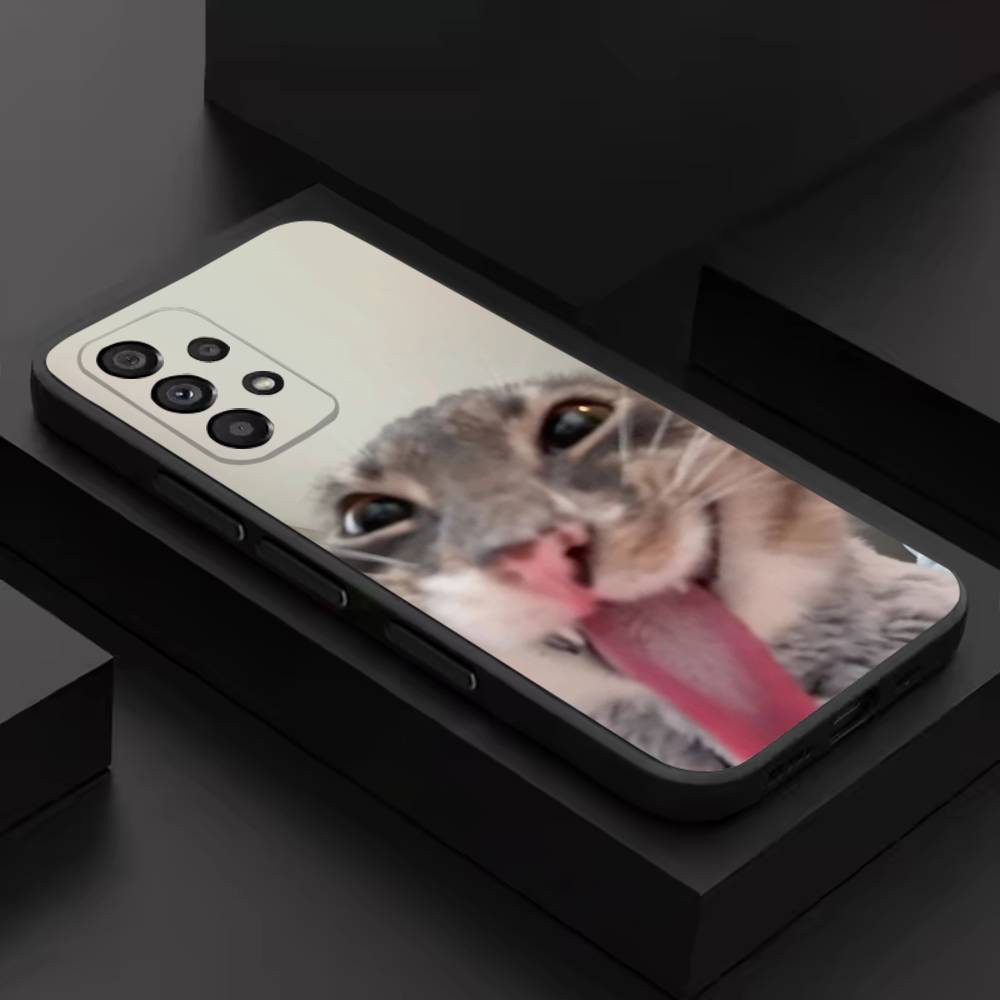 Смешные кошачьи мемы Милые Для Samsung S 26,25,24,23,22,30,21,10,9,Ultra,Plus,Lite,FE,4,5G Черный Мягкий Чехол Чехол для Телефона