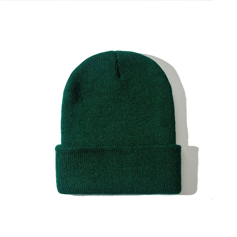Custom Logo Unisex High Quality Plain Blank Dyed Solid Color Winter Hat Acrylic Knitted Cuffed Beanie