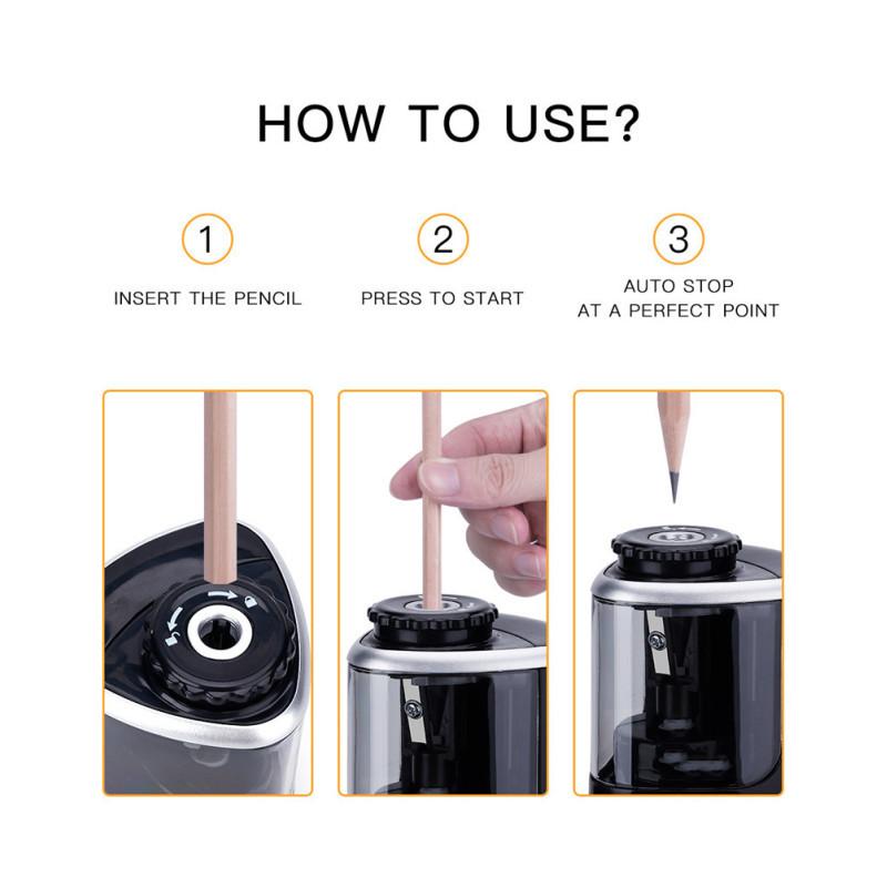 Электрическая точилка настольная автоматическая точилка для карандашей подходит для карандашей (6-8мм) для студентов школьные канцелярские товары