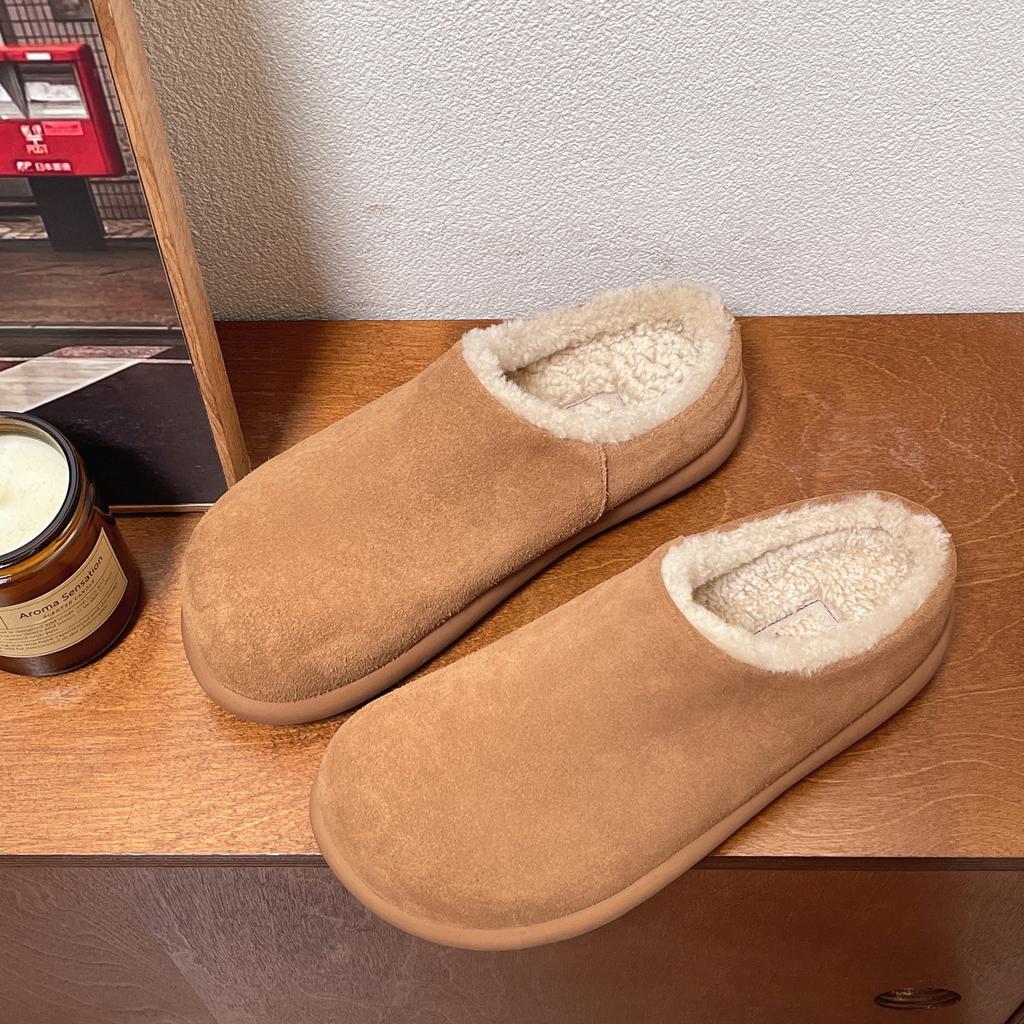 Обувь Birkenmuller Обувь Mao Mao на зиму 2024 года, новая, на толстой подошве, с одной педалью, морозостойкая и теплая, с ворсистым мешком на голове, хлопковая швабра