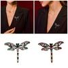 Модная изысканная булавка на лацкан в виде стрекоз с капающими масляными узорами, контрастный аксессуар для костюмов для вечеринок