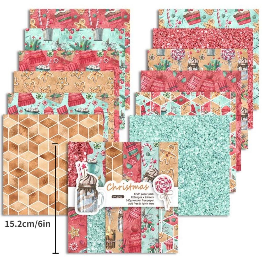 24 листа рождественские бумажные подушечки для резки штампов художественный фон оригами изготовление карт для скрапбукинга