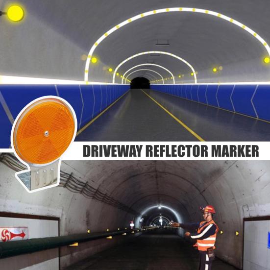 Светоотражающий маркер для подъездной дороги Двусторонний предупреждающий знак Хорошо видимый металлический отражатель полосы для аварийного строительства
