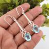 Blue Topaz Earrings, 925 Solid Sterling Silver Gemstone Jewelry, Handmade Earrings, For Thanksgiving Gift
