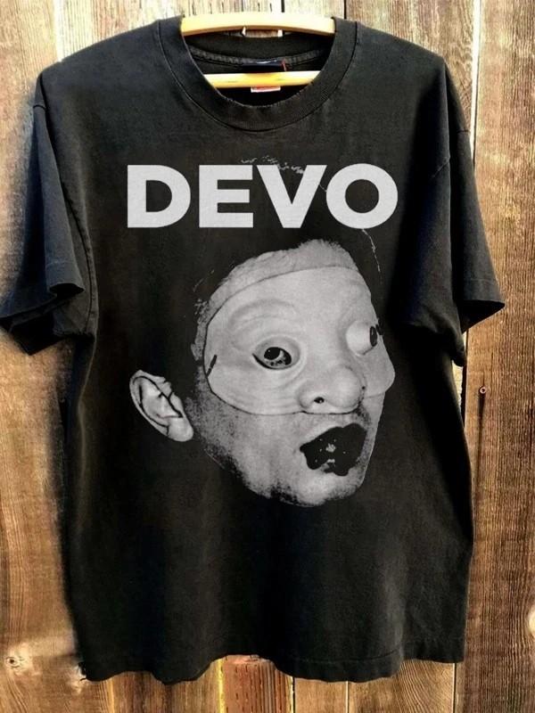 Винтажная футболка Devo 90-х, базовая черная, с коротким рукавом, унисекс, для мужчин и женщин, размеры S-5XL