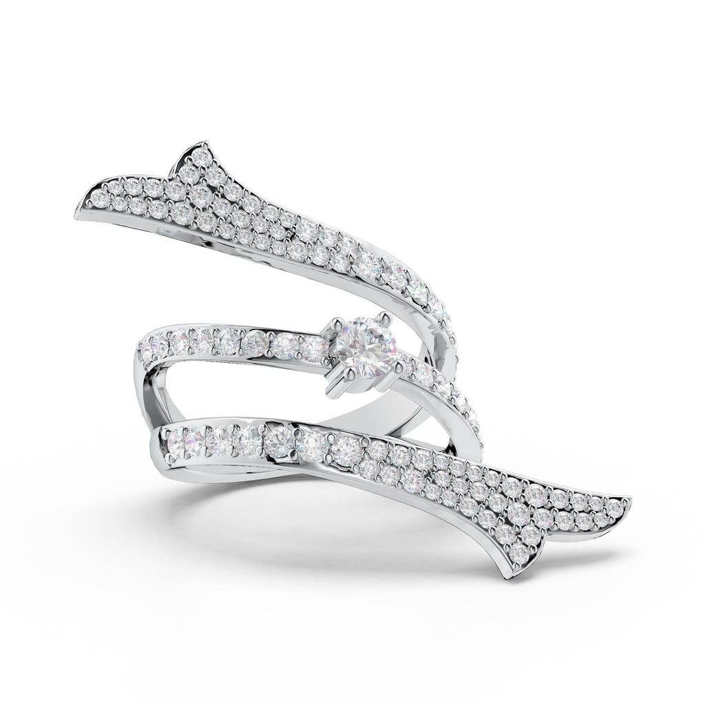 Задорное и энергичное кольцо-заявление из стерлингового серебра 925 пробы с муассанитом цвета D, ювелирное изделие для женщин