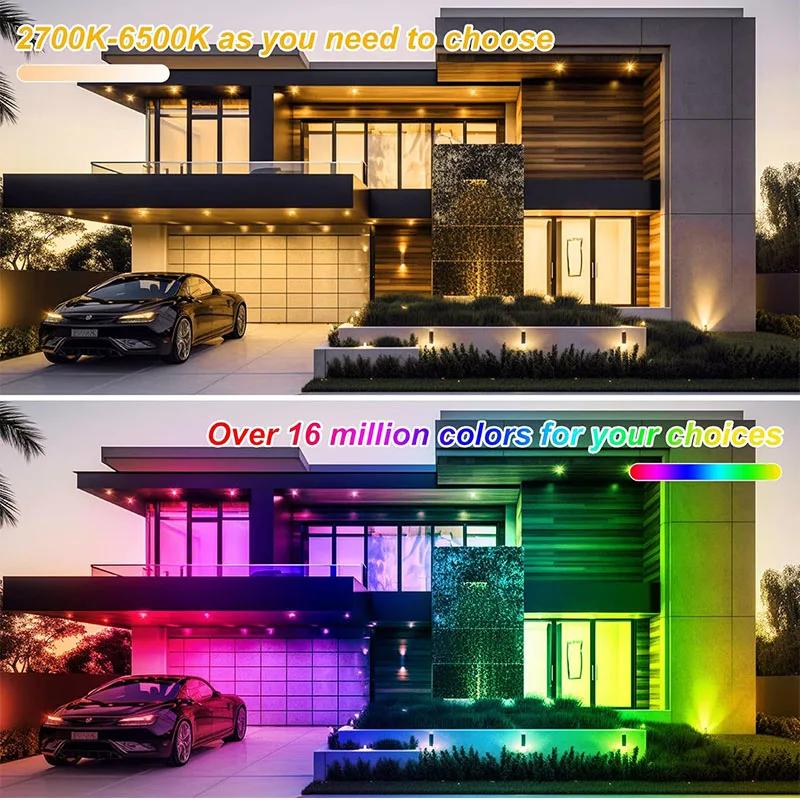 Led Flood Light Outdoor Color Changing Stage Landscape Lights Remote APP Control Floodlights IP66Waterproof for Garden Yard Wall