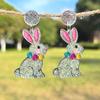 Easter Acrylic Bunny Earrings for Women Glittery and Colorful Rabbit Dangle Earrings Festive Holiday Jewelry for Easter Celebrations
