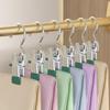 10Pcs Durable Multifunctional Clothes Clips Traceless Clothing Pegs with Hook for Home Laundry Organization