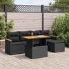 VidaXL Garden Furniture Set 6 Pcs with Cushions Black Braided Resin Acacia 3327471