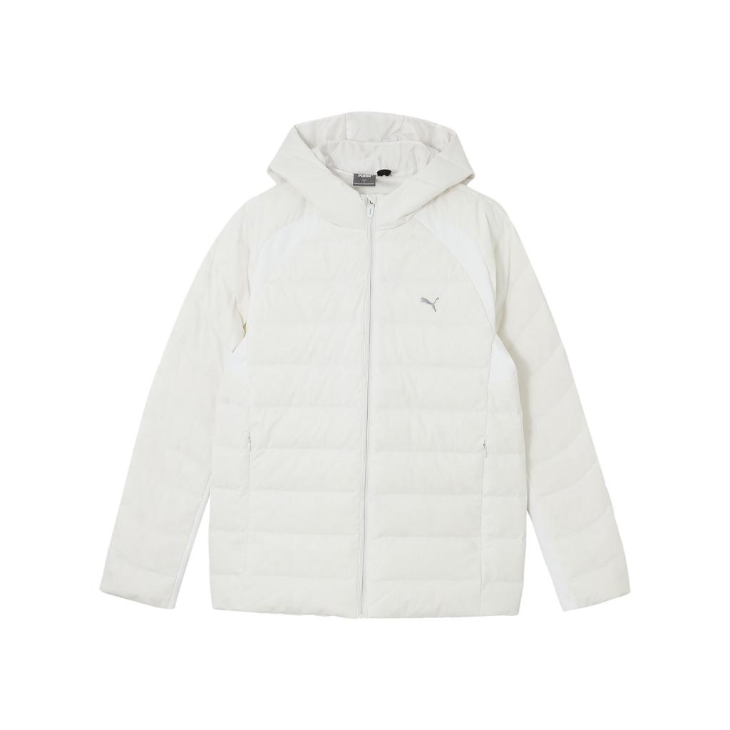 Puma Mens Down Jacket Lifestyle Series Warm Hooded Long Sleeve Down Coat Men Jacket White 527167-02