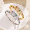Exquisite Lucky Clover Open Bracelet For Women High Quality Luminous Zircon 18K-Gold-Plated Non Fading Bracelet Jewelry NEW