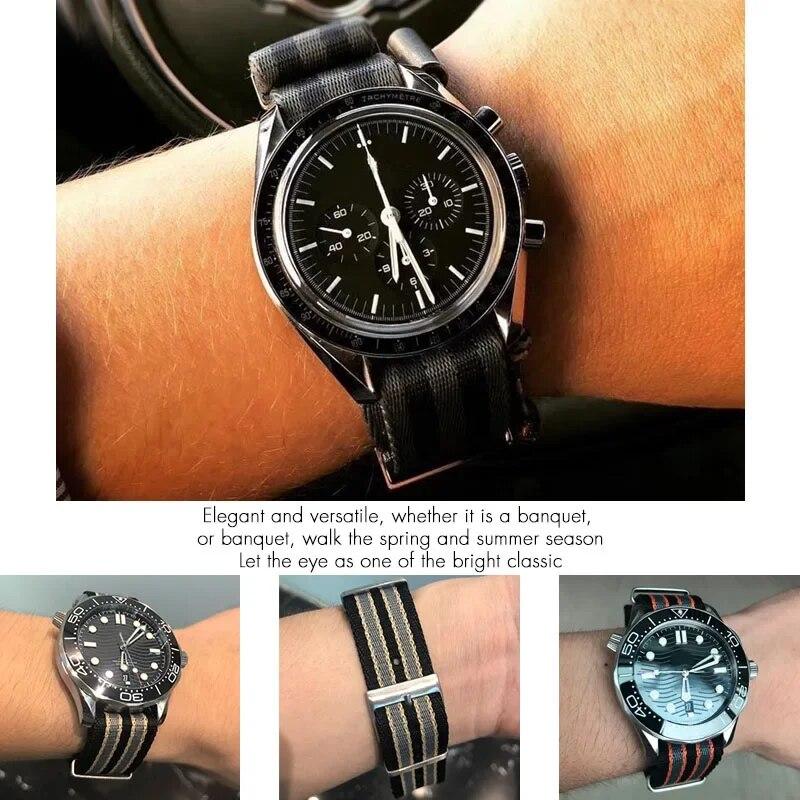 Нейлоновый парусиновый ремешок 20 мм, подходит для Omega Seamaster 300 Speedmaster AT150 Aqua Terra, мягкий ремешок для часов, подарочные инструменты