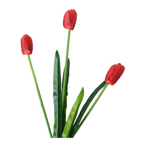 Искусственные Цветы 3-главный Шелковый Букет Тюльпанов с Гибким Железным Стеблем Искусственная Цветочная Композиция Свадебные Украшения Реквизит для Фотосъемки