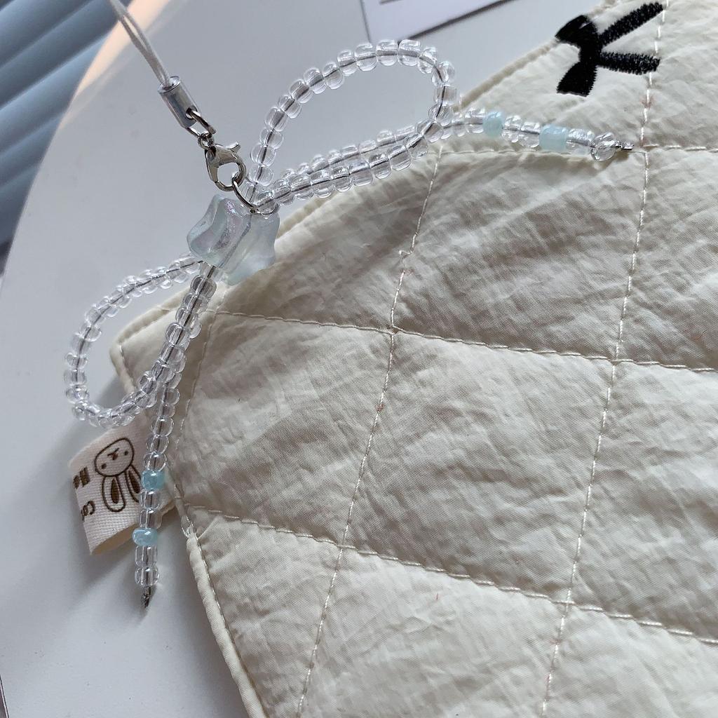 Элегантные веревочные цепочки для телефона с бисерным украшением в виде бантика для камеры, наушников, модный цепочный шнурок для женщин и девушек