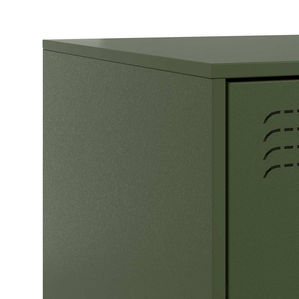 Nightstands 2 pcs Olive Green 34.5 x 39 x 62 cm Steel