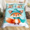 Пододеяльник Fox Jungle размера Queen King Набор постельного белья с дикой природой для детей, мальчиков, подростков, в стиле кантри, осенний пейзаж, 3 предмета