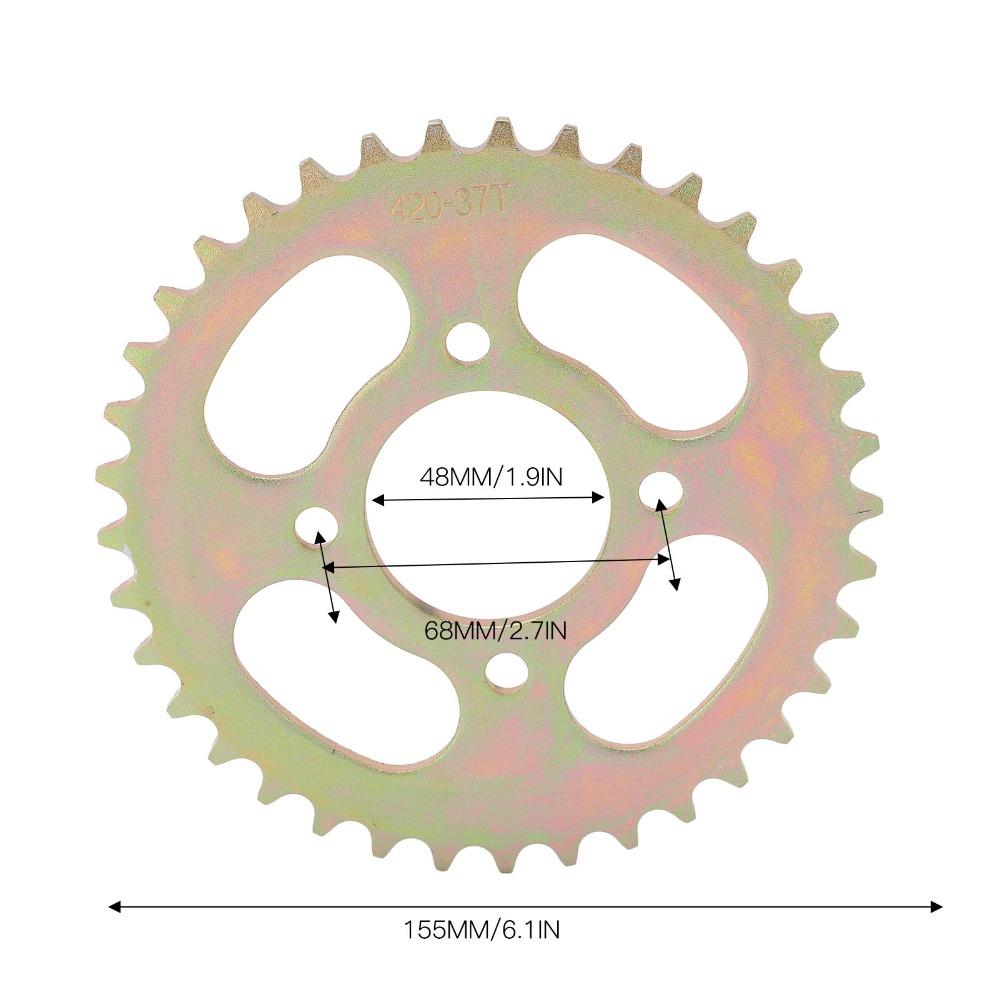 OD 155mm Motorcycle Chain Sprocket Cog 420 37T Motorbike Rear Sprocket ATV Quad Bike