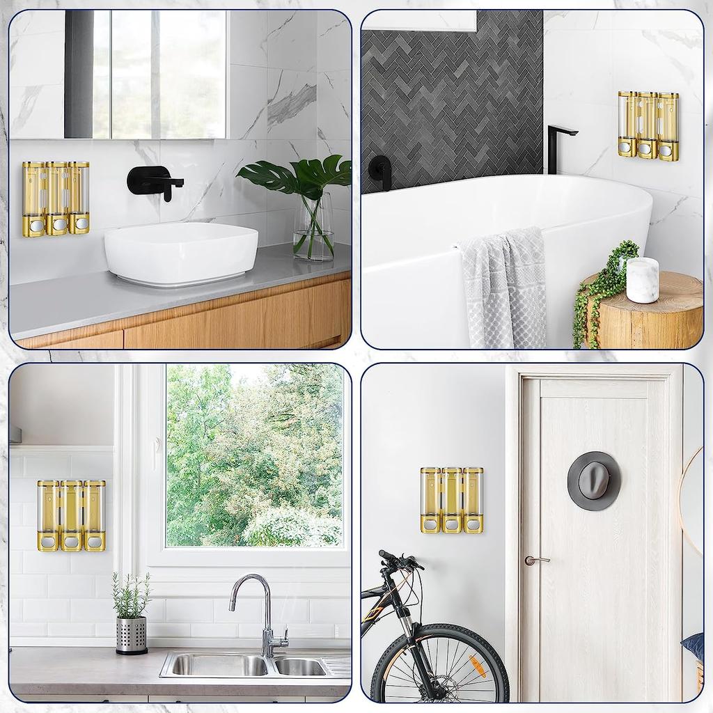 Настенный дозатор и органайзер для душа для ванной комнаты 3-в-1 - можно использовать для шампуня, кондиционера, лосьона для тела, мытья тела, ванной комнаты