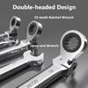 180 Degree Rotation Head Ratchets Spanner Double Head Design High Accurate Jaw Mirror Polish Alloy Steel Tool