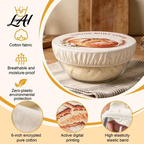 Dust Proof Bowl Covers for Kitchen Jar Cover Starter Cotton Sourdough Reusable Elastic Dough Fermentation