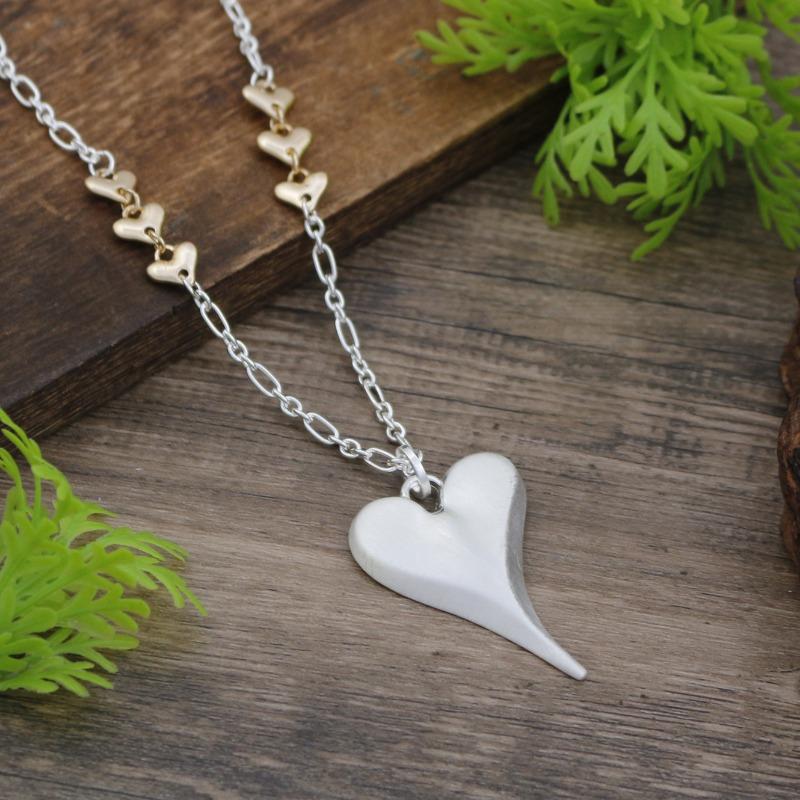 New Brushed Irregular Love Long Pendant Women's Simple High-end Heart-shaped Versatile Long Necklace