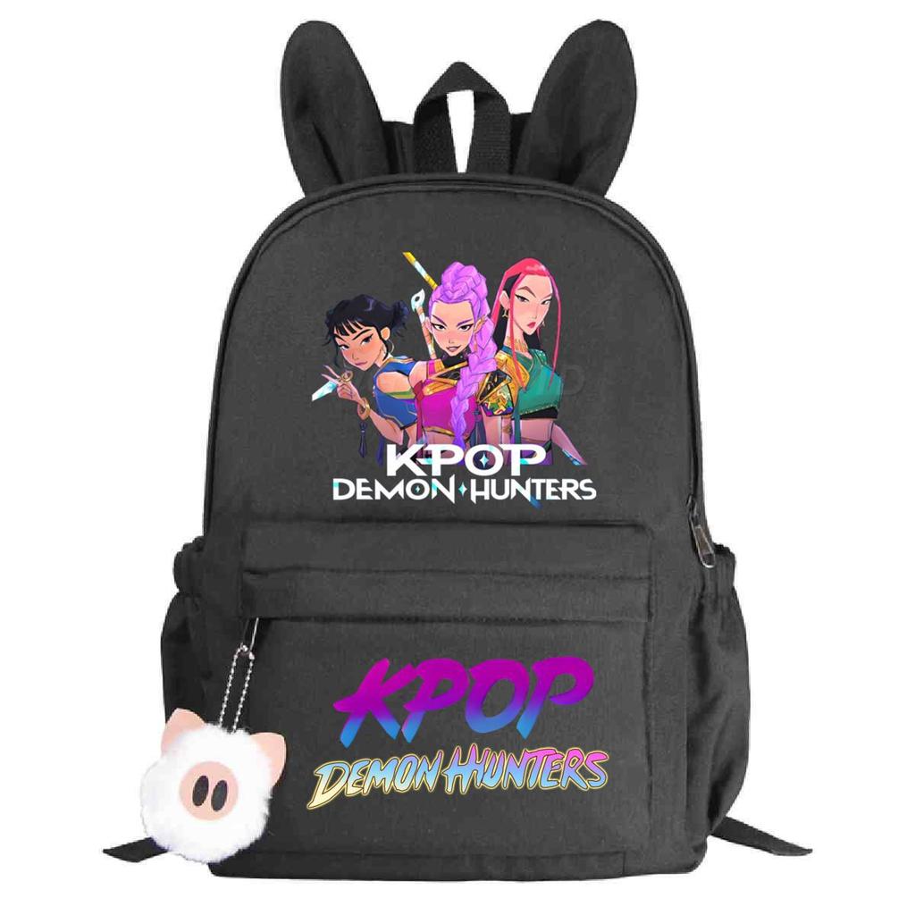 Kpop Anime Cartoon Print Student Korean Version Schoolbag Lightweight Cute Rabbit Ear Backpack