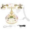 European Retro Landline Ceramic Printing Creative Digital Old Fashioned Telephone with Electronic