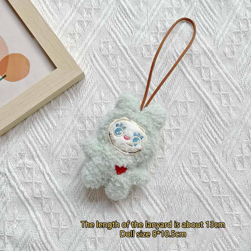 Мультяшный плюшевый монстр Лабубу Писк Кейчиан Имя Наклейка Анти-потеряшка Бирка для багажа Подвеска Украшение для рюкзака Аксессуары Подарки