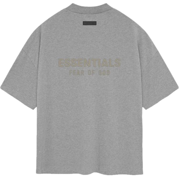 Fear of God Футболка Essentials с V-образным вырезом Dark Heather Oatmeal Мужские топы Серые 125SP244213F