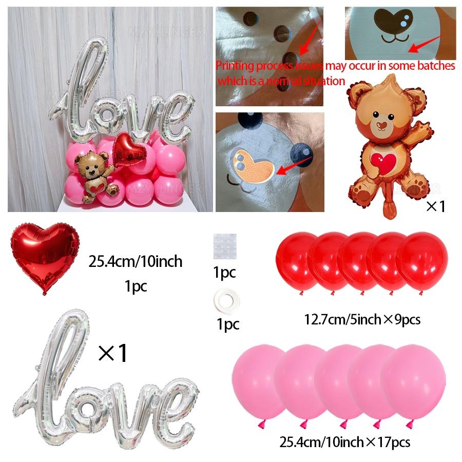 Набор воздушных шаров LOVE с мишкой Love, шары из алюминиевой пленки, для Дня святого Валентина, свадьбы, дня рождения, вечеринки, душа, фотореквизит