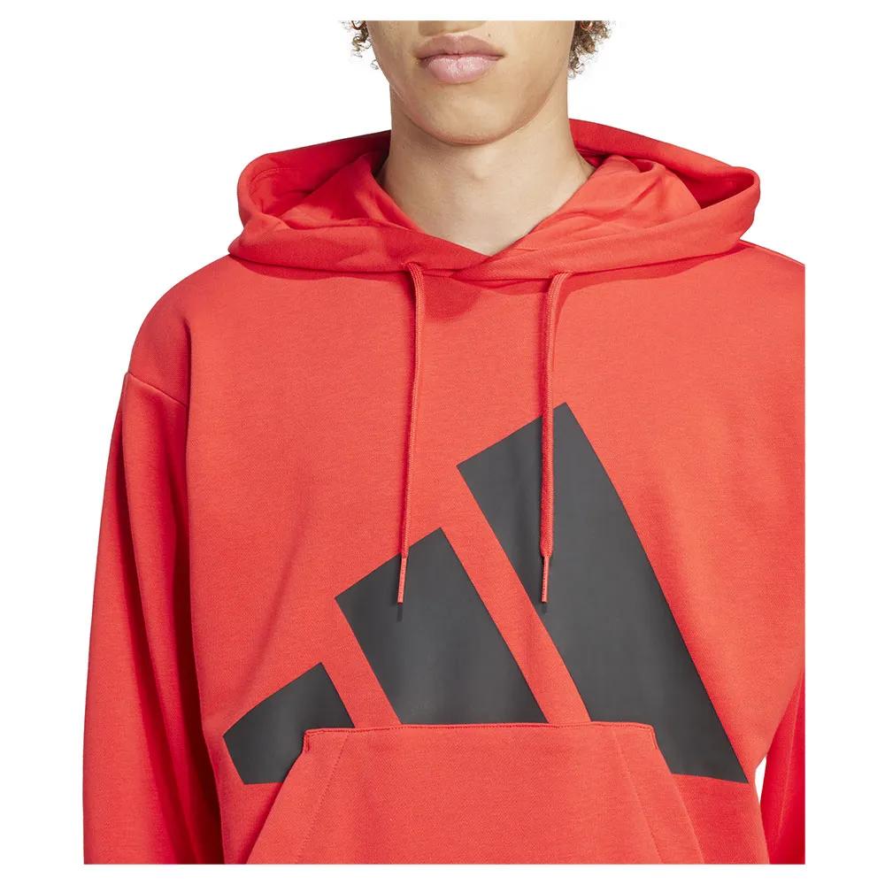 Adidas Essentials Big Logo French Terry Hoodie adjustable hood Grey