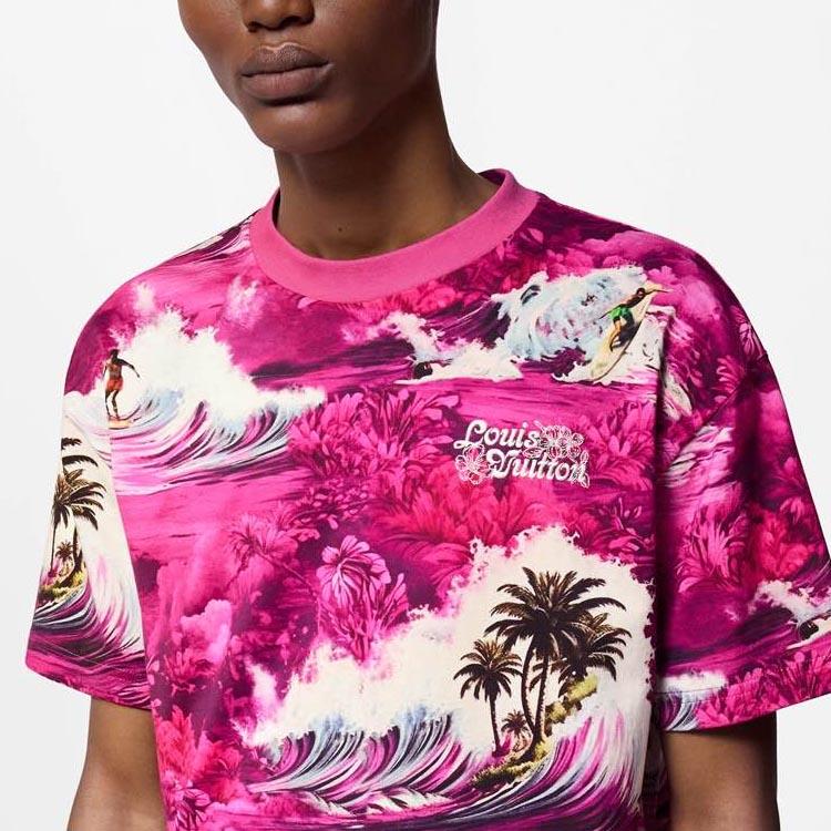 LOUIS VUITTON Printed Short Sleeved Cotton T shirt 1AFR56
