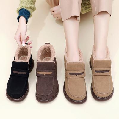 Зимние женские хлопковые ботинки Doudou обувь флисовые утолщенные термоботинки легкая подошва прямая трансляция