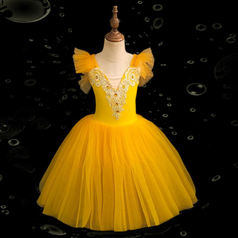 Балетное платье для девочек, детское романтическое пачка, одежда для выступлений, платье балерины, костюмы для современного танца