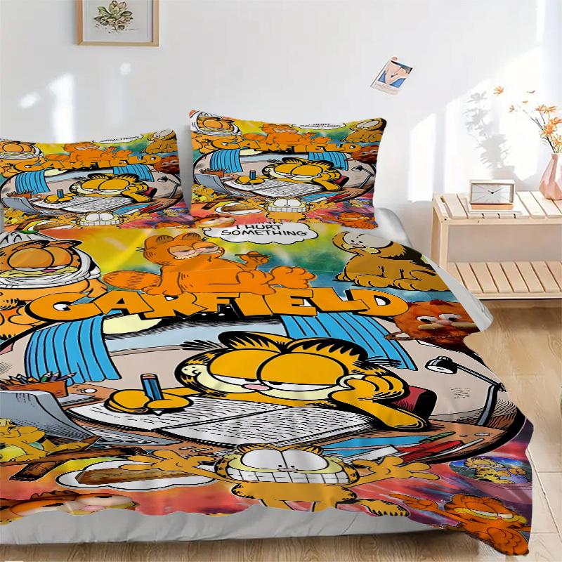 3pcs Garfield, Comic Bedding Set. Soft and Comfortable with No Core Included (1x Duvet Cover + 2x Pillow Covers) yy251009202