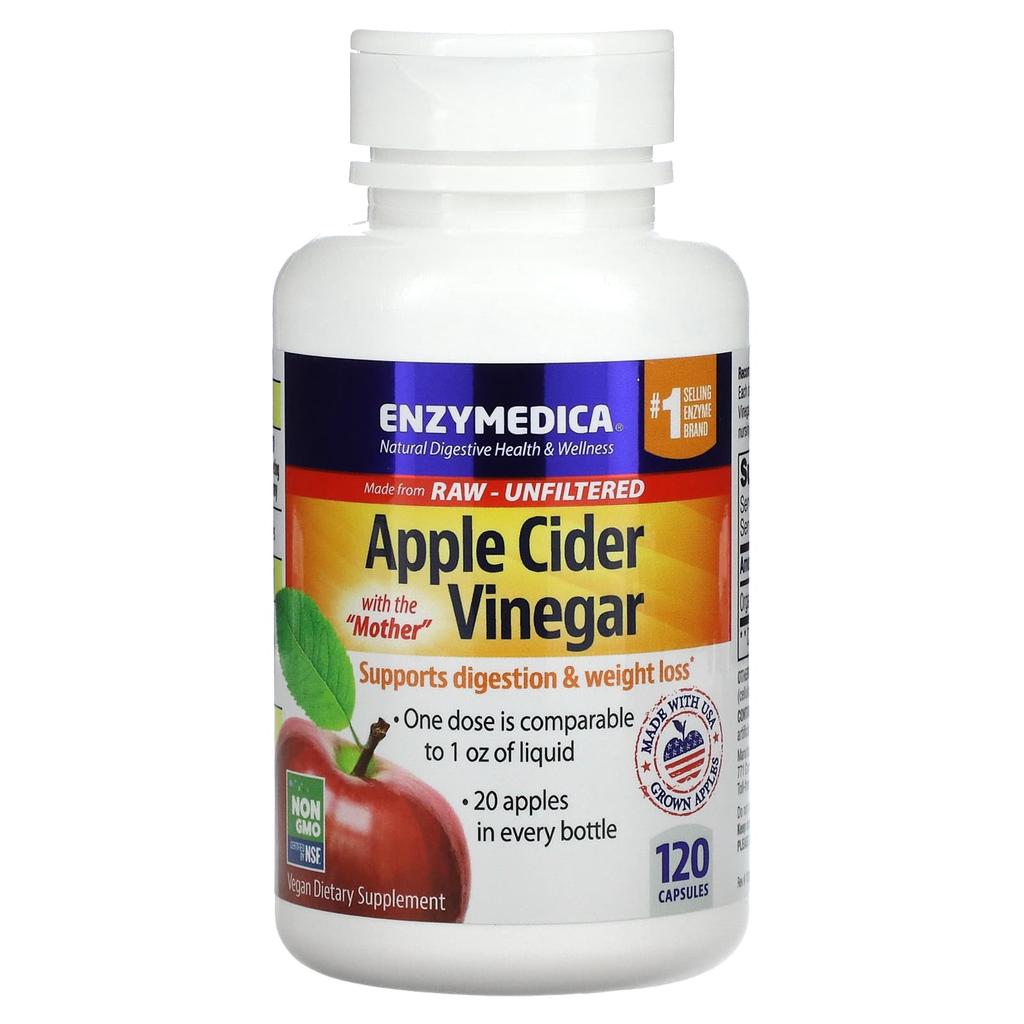 Enzymedica, Яблочный уксус с Хомо, 120 капсул