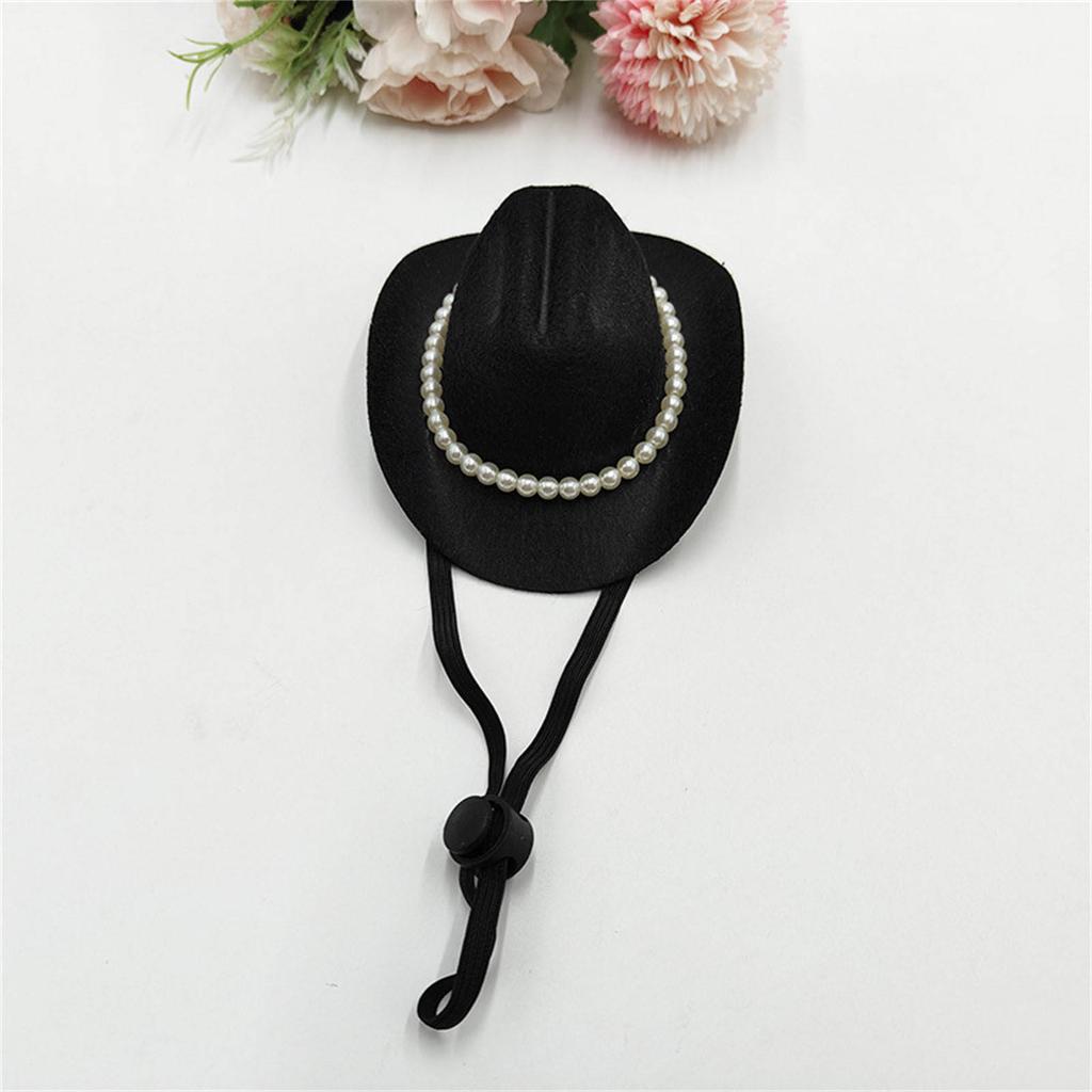 Хэллоуин Костюм для питомца Шляпа для Собак Кошек Элегантная Ковбойская Шляпа Головной убор Принадлежность для дня рождения питомца Шляпа для собаки с жемчужной цепочкой