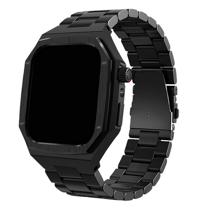 Роскошный металлический набор для модификации для Apple Watch 11 46мм 42мм Ремешок из нержавеющей стали + Металлический корпус для Iwatch Series10 42 46мм Браслет