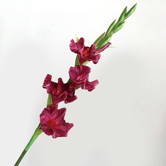Artificial Gladiolus Flowers 22" Real Touch Flower with Long Stem 4 Full Blooms