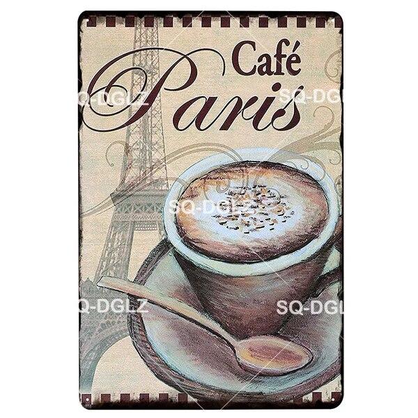 Coffe Metal Sign Plaque Metal Vintage Pub Bar Decor Tin Sign Coffee Shop Plate Poster Home Decor Art Painting Wall Sticker
