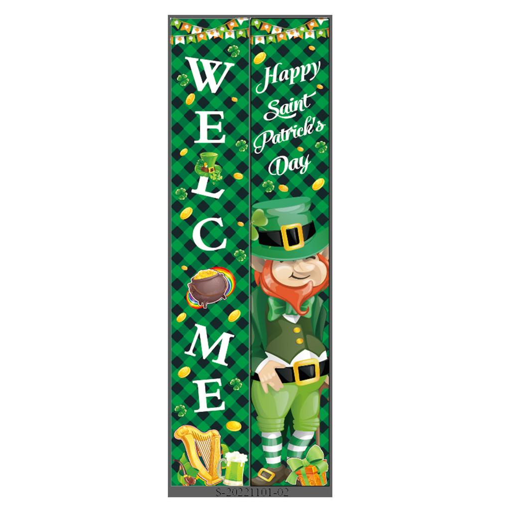St. Patrick'S Day Family Party Door Frame Decoration Couplet Polyester Cloth Flag Poster Customization
