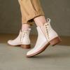 Мода 2025 Осень/Зима Женские Ботинки Натуральная Кожа Женская Обувь Круглый Носок Массивный Каблук Ботильоны Современные Ботинки Челси