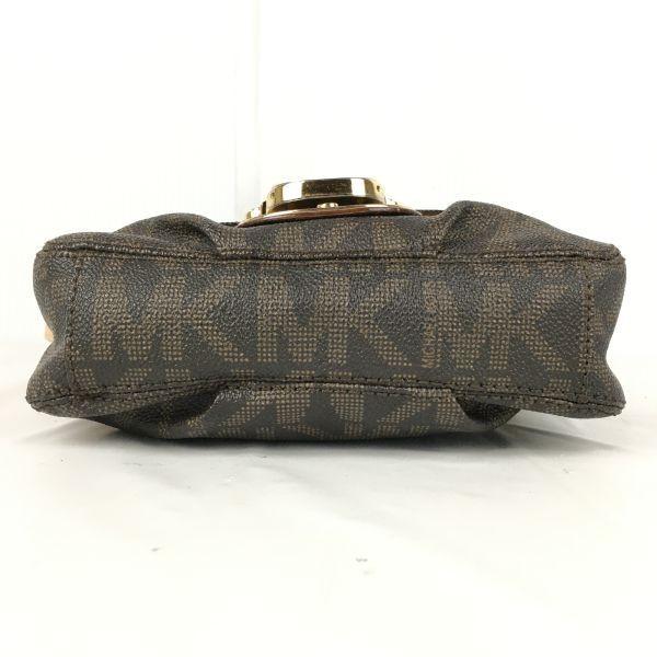 Michael Kors Сумка через плечо из натуральной кожи с логотипом MK, коричневая, маленького размера, женская(ИСПОЛЬЗОВАЛ)