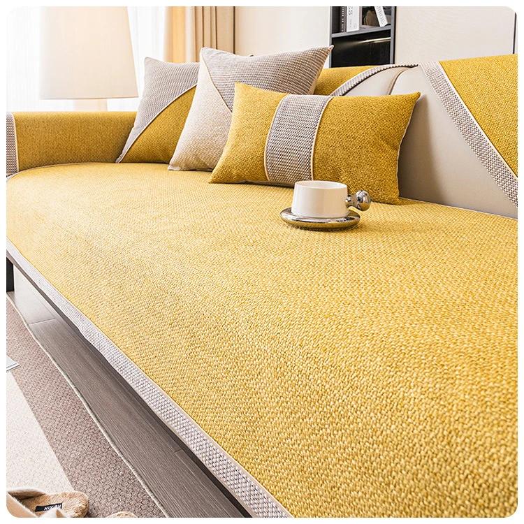 1 шт. Хлопковый и льняной чехол для дивана Four Seasons Universal для гостиной, утолщенный нескользящий чехол для диванной подушки, чехол для мебели от пыли