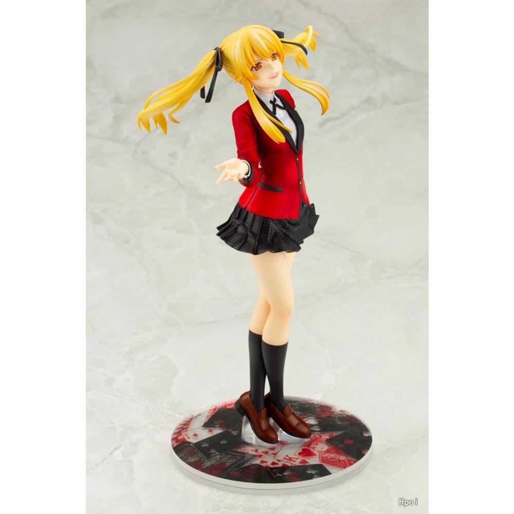 24 см Аниме Kakegurui Twin Меари Саотоме Фигурка Стоячая Модель Игрушка Подарок Коллекция Сменное Лицо ПВХ Фигурка Действия
