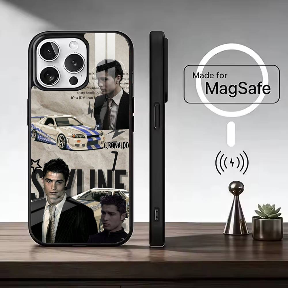 F-Famous Football Players C-CR7 Phone Case For iPhone17,16,15,14,13,12,11 Plus,Pro Max, New Magnetic Wireless Charging
