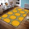 Golden Circles Pattern Design Non-slip Rug Suitable for Living Room and Bedroom Sofas